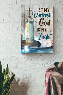 At The Darkest Day God Is My Light Christian Believer Catholic Canvas Framed Prints, Canvas Paintings Wrapped Canvas 16x24
