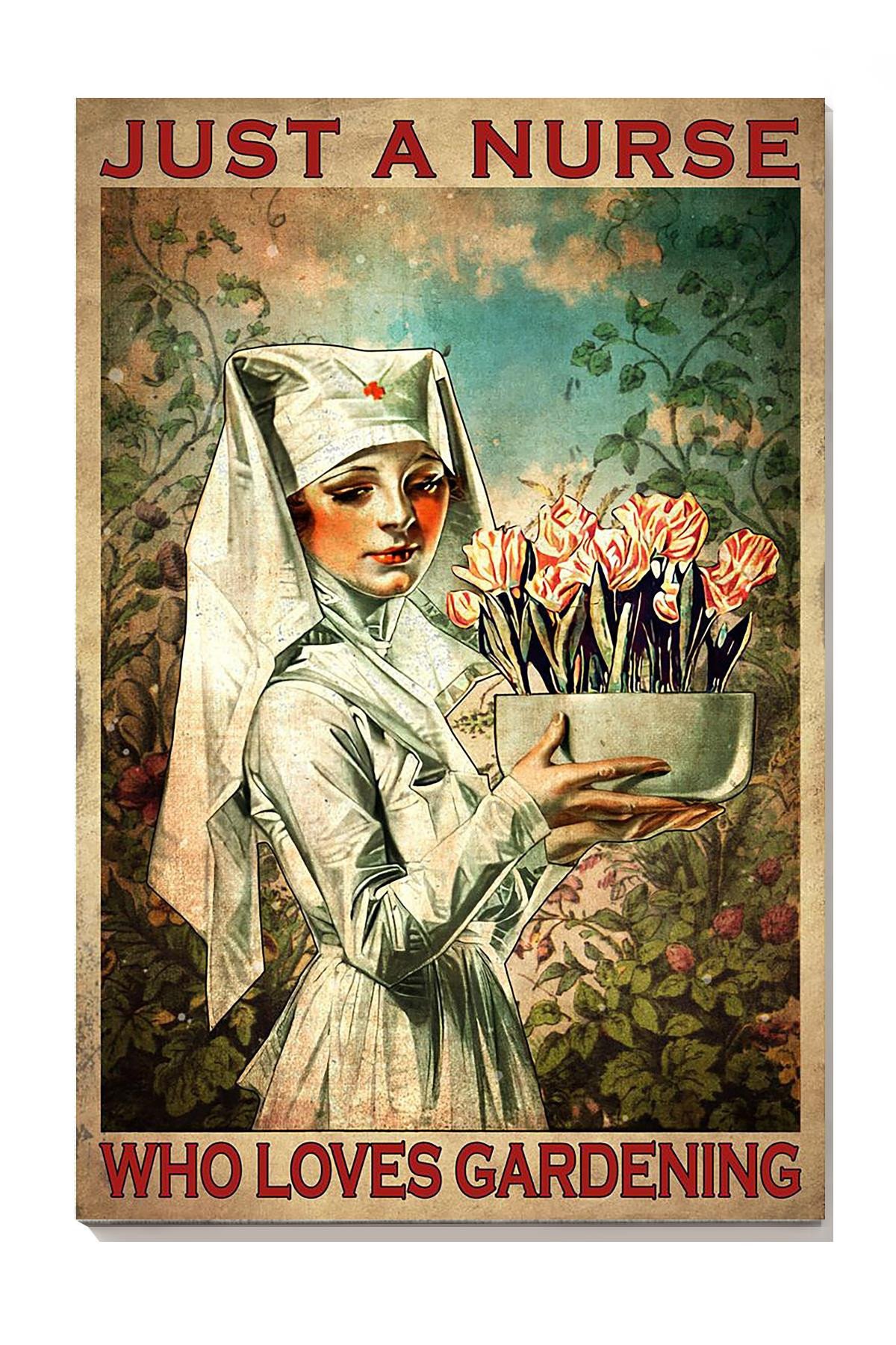 A Nurse Love Gardening Nurse Life Nurse's Day Gift Canvas Framed Prints, Canvas Paintings Wrapped Canvas 8x10