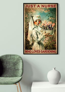 A Nurse Love Gardening Nurse Life Nurse's Day Gift Canvas Framed Prints, Canvas Paintings Framed Matte Canvas 8x10