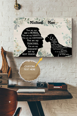 Boxer Boy Therapist Best Friend Personalized Canvas Animal Gift For Dog Lover Dog Foster Puppy Fan Canvas Gallery Painting Wrapped Canvas Framed Prints, Canvas Paintings Wrapped Canvas 8x10