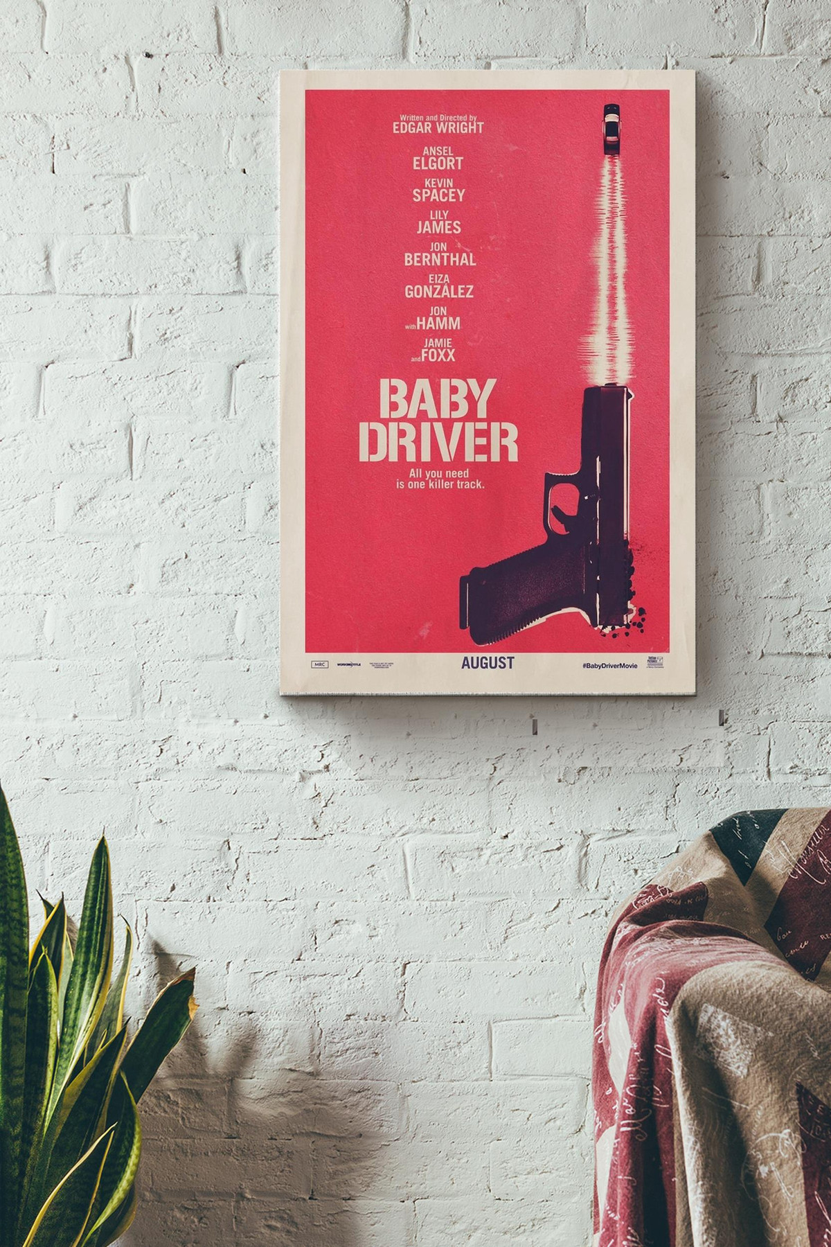 Baby Driver Minimalist Canvas Photographic Print Canvas Gallery Painting Wrapped Canvas Framed Gift Idea Wrapped Canvas 8x10