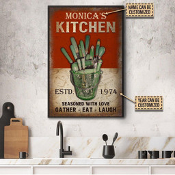 Aeticon Gifts Personalized Cooking Seasoned With Love Canvas Home Decor Wrapped Canvas 12x16