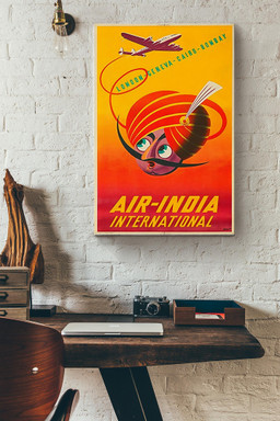Air India International Canvas Traveling Knowledge Gift For Flight Attendants Indian Pilot Aviation Worker Canvas Gallery Painting Wrapped Canvas Framed Prints, Canvas Paintings Wrapped Canvas 16x24