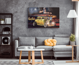 American Graffiti Canvas Gallery Painting Wrapped Canvas Vintage Home Décor Framed Prints, Canvas Paintings Wrapped Canvas 16x24