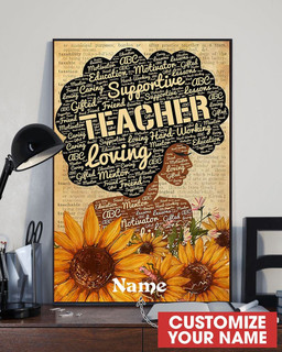 Black Queen Teacher Canvass Personalized Custom Gift Idea Birthday Wrapped Canvas 8x10
