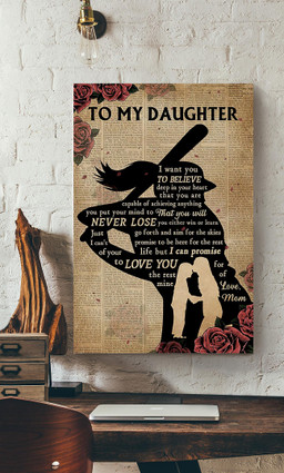 Baseball Letter To My Daughter For Baseball Player Daughter Birthday Canvas Gallery Painting Wrapped Canvas Framed Prints, Canvas Paintings Wrapped Canvas 20x30