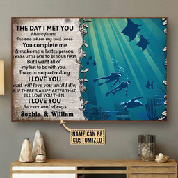 Aeticon Gifts Personalized Scuba Diving The Day I Met You Canvas Home Decor Wrapped Canvas 12x16