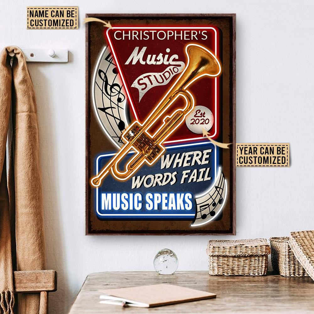 Aeticon Gifts Personalized Trumpet Music Speaks Canvas Home Decor Wrapped Canvas 8x10