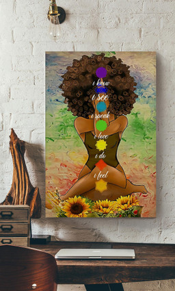 Black Girl Meditation Yoga Afro Woman Mandala Namaste Art For Yoga Lover Canvas Wrapped Canvas 20x30