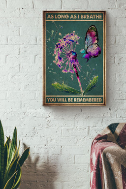 As Long As I Breathe You Will Be Remembered Memorial For Death Anniversary Canvas Framed Prints, Canvas Paintings Wrapped Canvas 16x24