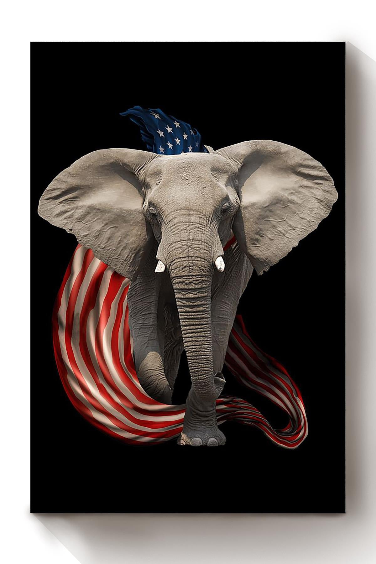 American Flame Elephant For 4th Of July Happy American Dependent's Day Canvas Framed Prints, Canvas Paintings Wrapped Canvas 8x10