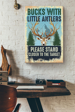 Bucks With Little Antlers Gift For Deer Hunting Lover Hunter Canvas Framed Matte Canvas 12x16