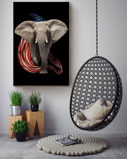 American Flame Elephant For 4th Of July Happy American Dependent's Day Canvas Framed Prints, Canvas Paintings Wrapped Canvas 24x36