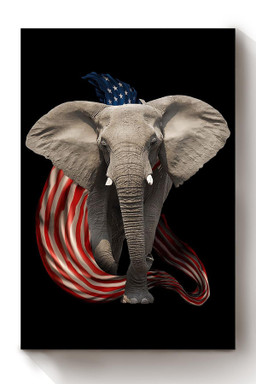 American Flame Elephant For 4th Of July Happy American Dependent's Day Canvas Framed Prints, Canvas Paintings Wrapped Canvas 12x16