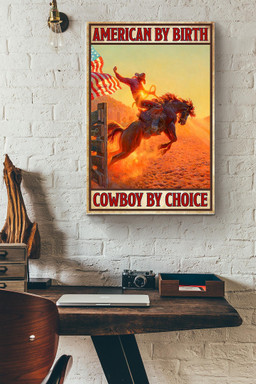 American By Birth Cowboy By Choice Horse Canvas Animal Gift For Horse Lover Horse Rider Cowboy Farmhouse Decor Canvas Gallery Painting Wrapped Canvas Framed Prints, Canvas Paintings Wrapped Canvas 20x30