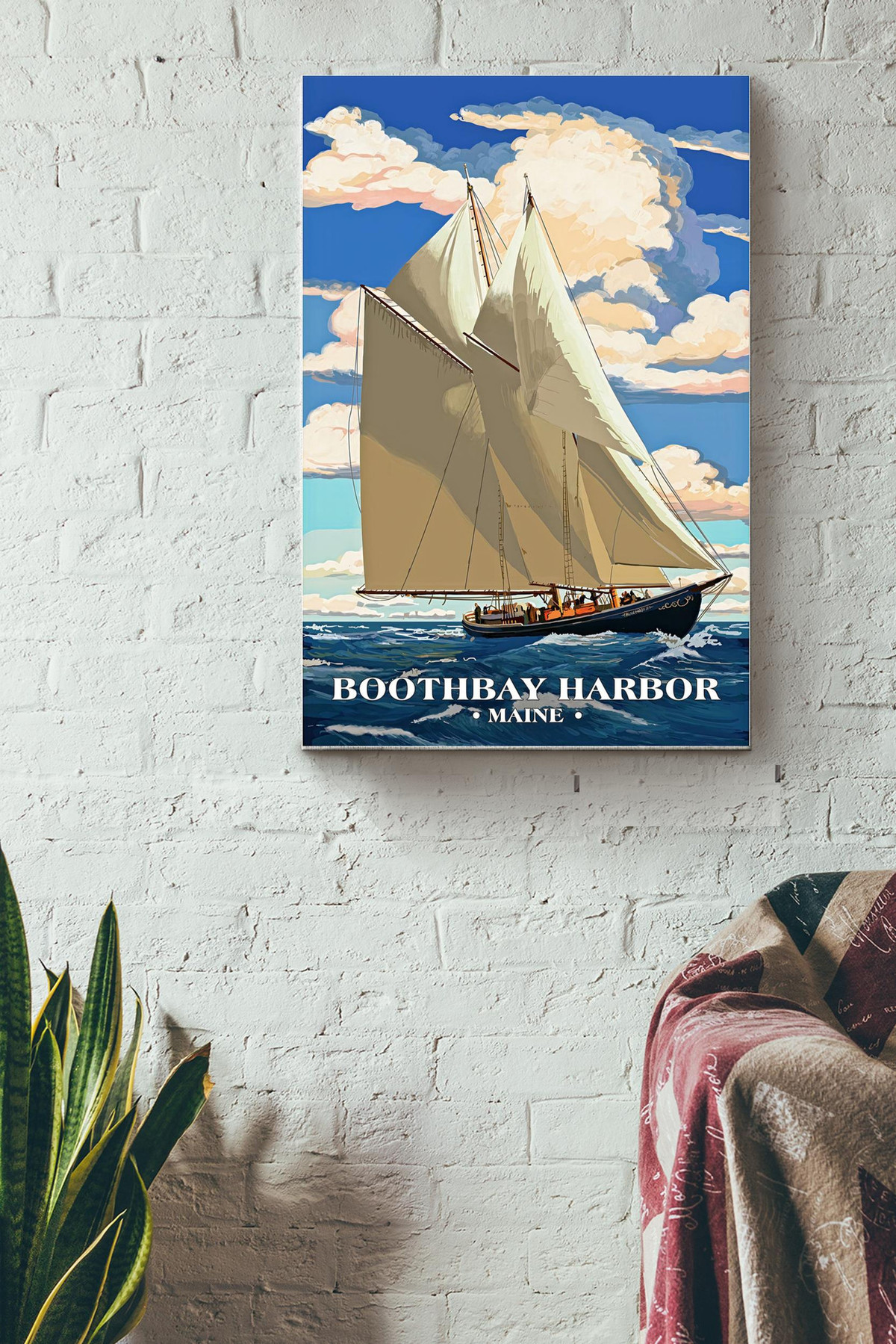 Boothbay Harbor In Maine American Canvas Sailor Gift For Sea Lover Ocean Lover Sailing Lover Canvas Gallery Painting Wrapped Canvas Framed Prints, Canvas Paintings Wrapped Canvas 8x10