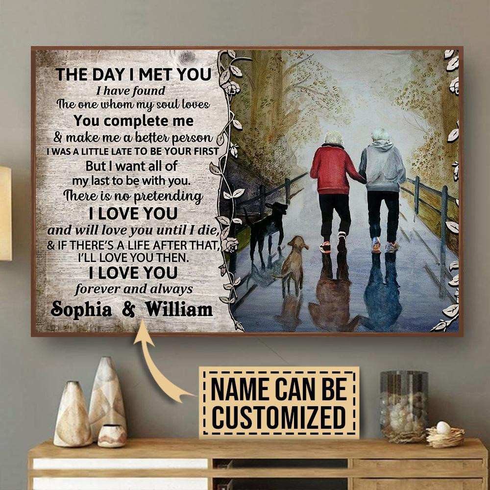 Aeticon Gifts Personalized Running The Day I Met Canvas Home Decor Wrapped Canvas 8x10