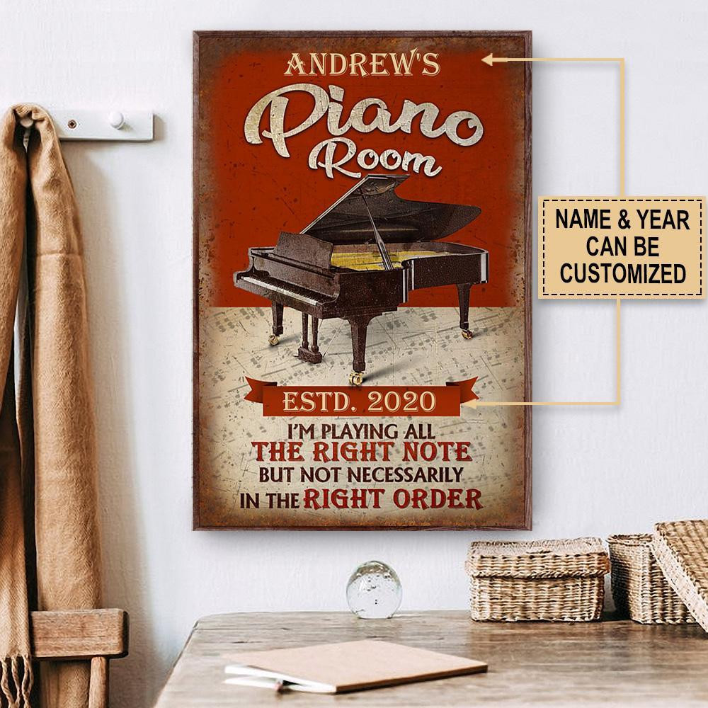 Aeticon Gifts Personalized Piano Playing All The Right Note Canvas Home Decor Wrapped Canvas 8x10