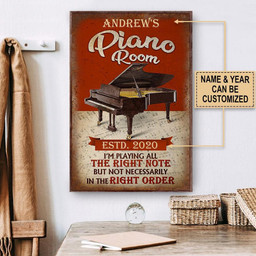 Aeticon Gifts Personalized Piano Playing All The Right Note Canvas Home Decor Wrapped Canvas 12x16