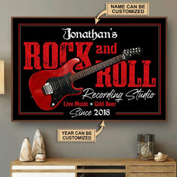 Aeticon Gifts Personalized Electric Guitar Rock And Roll Canvas Home Decor Wrapped Canvas 8x10