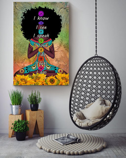 Black Queen Yoga With Sunflowers For Yoga Lover Yoga Studio Decor Canvas Gallery Painting Wrapped Canvas Framed Prints, Canvas Paintings Wrapped Canvas 32x48