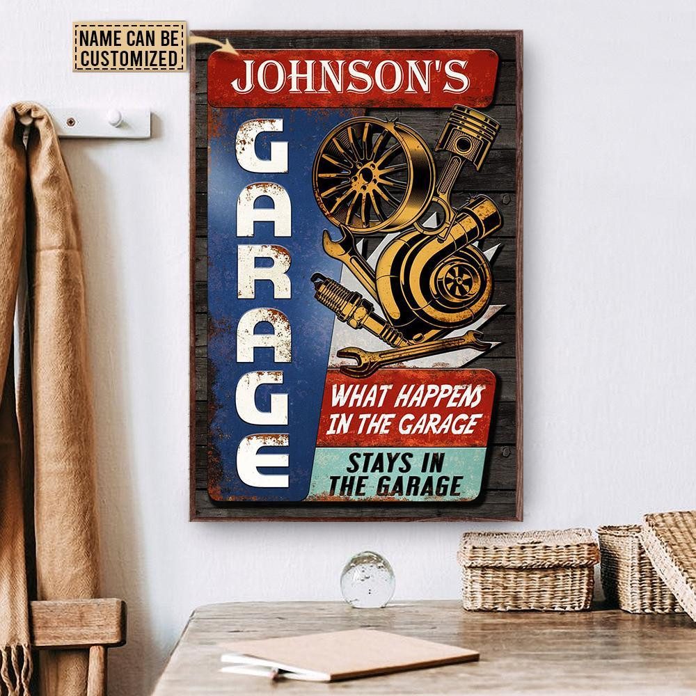 Aeticon Gifts Personalized Auto Mechanic Garage Canvas Home Decor Wrapped Canvas 8x10