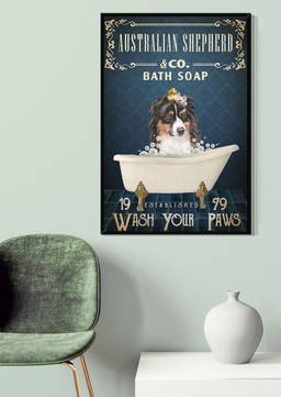 Australian Shepherd Bath Soap Wash Your Paws For Dog Lover Bathroom Decor1 Canvas Gallery Painting Wrapped Canvas Framed Prints, Canvas Paintings Framed Matte Canvas 12x16