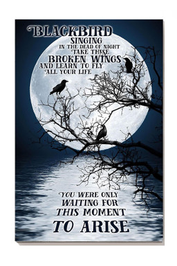 Blackbird Lyrics Moon For The Beatles Fan Canvas Gallery Painting Wrapped Canvas Framed Gift Idea Wrapped Canvas 12x16