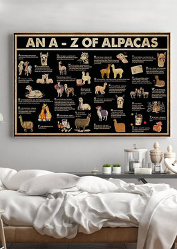 A To Z Of Alpacas Animal Knowledge For Homeschool Nusery Kids Bedroom Decor Wrapped Canvas 20x30