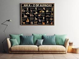 A To Z Of Alpacas Animal Knowledge For Homeschool Nusery Kids Bedroom Decor Framed Matte Canvas 8x10