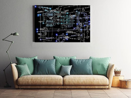Electrical Scheme Electricity Knowledge Gift For Lineman Engineer Wrapped Canvas 20x30