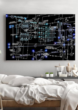 Electrical Scheme Electricity Knowledge Gift For Lineman Engineer Wrapped Canvas 12x16