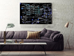 Electrical Scheme Electricity Knowledge Gift For Lineman Engineer Wrapped Canvas 16x24