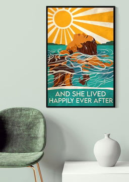 And She Lived Happily Ever After For Swimmer Swimming Pool Decor Canvas Gallery Painting Wrapped Canvas Framed Prints, Canvas Paintings Framed Matte Canvas 8x10