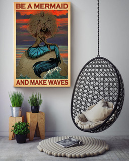 Be A Mermaid And Make Waves For Mermaid Lover Beach House Decor Canvas Gallery Painting Wrapped Canvas Framed Prints, Canvas Paintings Wrapped Canvas 32x48