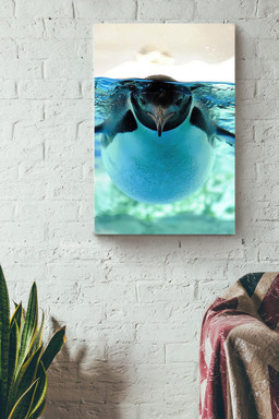 Cute Gentoo Penguin Under Water Cool Gift For Housewarming Canvas Framed Prints, Canvas Paintings Wrapped Canvas 12x16