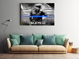 I Am Police Motivation Quote Gift For Policeman Veteran Soldier Framed Prints, Canvas Paintings Wrapped Canvas 20x30