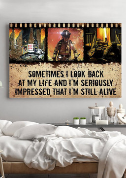 Firefighter I'm Still Alive Motivation Quote Vintage Gift For Fireman Framed Prints, Canvas Paintings Wrapped Canvas 12x16