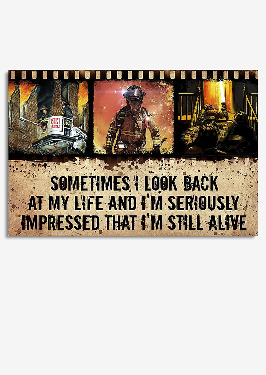 Firefighter I'm Still Alive Motivation Quote Vintage Gift For Fireman Framed Prints, Canvas Paintings Wrapped Canvas 8x10