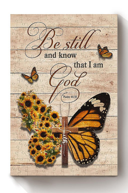 Be Still And Know That I'm God Jesus On The Cross Gift For Christant Memorial Day Canvas Wrapped Canvas 8x10