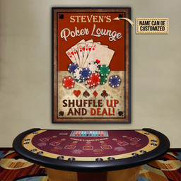 Aeticon Gifts Personalized Poker Lounge Shuffle Up Canvas Home Decor Wrapped Canvas 12x16