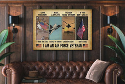 I Am An Air Force Veteran Canvas, Air Force Veteran Single Vintage Office Gift 06672 Framed Prints, Canvas Paintings Wrapped Canvas 16x24