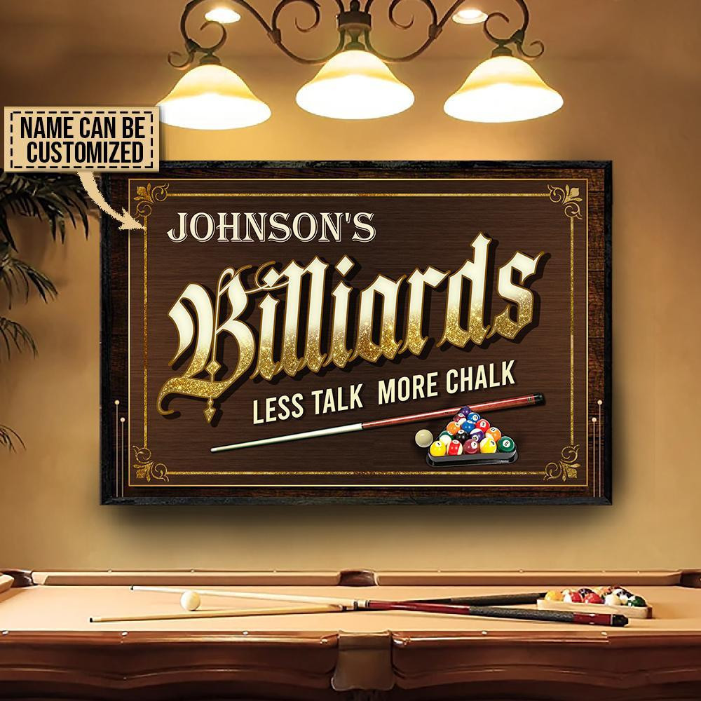 Aeticon Gifts Personalized Billiards Wood More Chalk Canvas Home Decor Wrapped Canvas 8x10