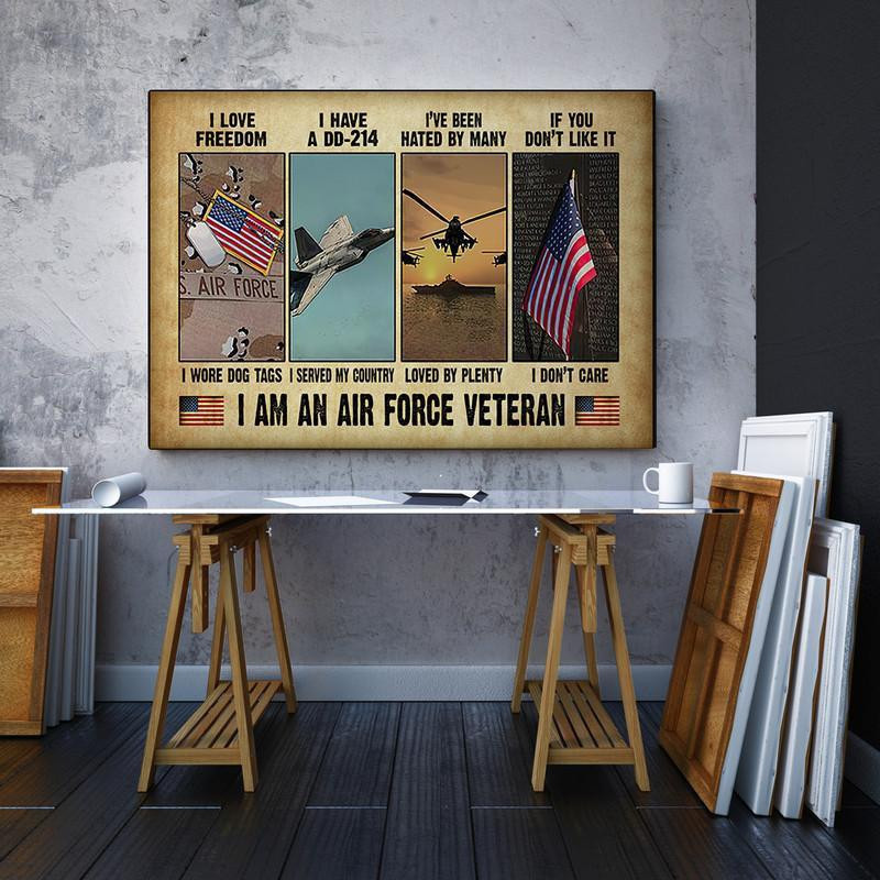 I Am An Air Force Veteran Canvas, Air Force Veteran Single Vintage Office Gift 06672 Framed Prints, Canvas Paintings Wrapped Canvas 8x10