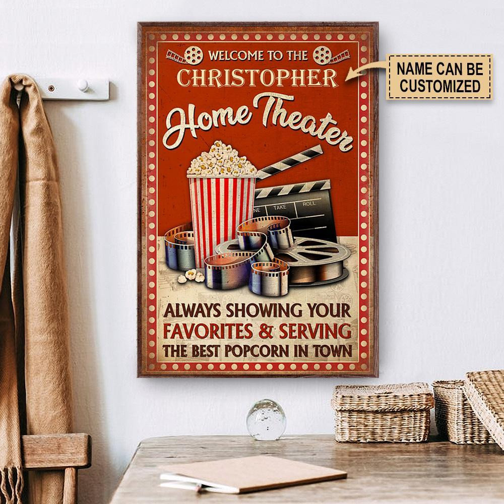 Aeticon Gifts Personalized Theater Best Popcorn In Town Canvas Home Decor Wrapped Canvas 8x10