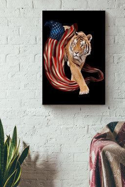 American Flame Tiger For 4th Of July Happy American Dependent's Day Canvas Framed Prints, Canvas Paintings Wrapped Canvas 16x24