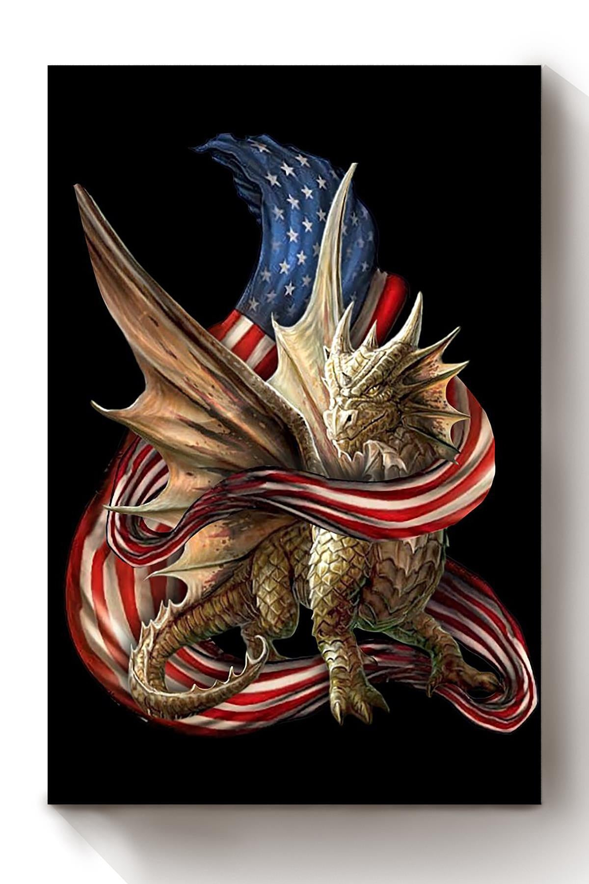American Flame Dragon For 4th Of July Happy American Dependent's Day Canvas Framed Prints, Canvas Paintings Wrapped Canvas 8x10