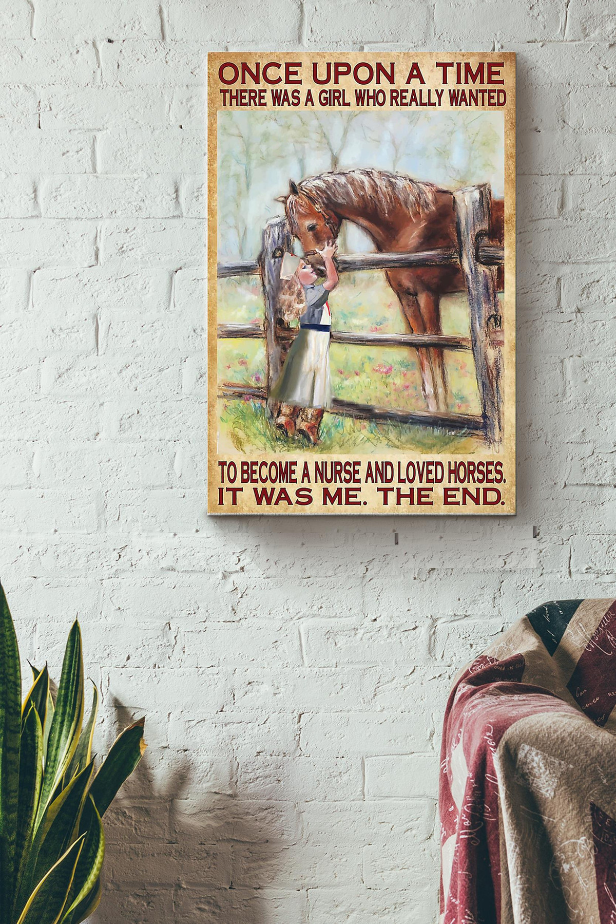 Girl Wanted Become Nurse Loved Horses Canvas Animal Gift For Horse Lover Horse Rider Cowboy Farmhouse Decor Canvas Gallery Painting Wrapped Canvas Framed Prints, Canvas Paintings Wrapped Canvas 8x10