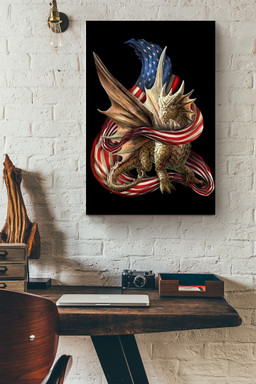 American Flame Dragon For 4th Of July Happy American Dependent's Day Canvas Framed Prints, Canvas Paintings Framed Matte Canvas 8x10