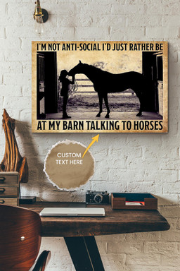 Cowgirl Im Not Anti Social Talking To Horses Canvas Animal Gift For Horse Lover Horse Rider Cowboy Farmhouse Decor Canvas Gallery Painting Wrapped Canvas Framed Prints, Canvas Paintings Wrapped Canvas 8x10